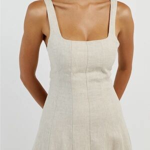 DISSH MILAHN NATURAL LINEN MIDI DRESS